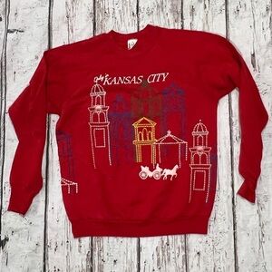 Vintage 80s Kansas City Travel Tourism Destination 1980s Crewneck Sweatshirt